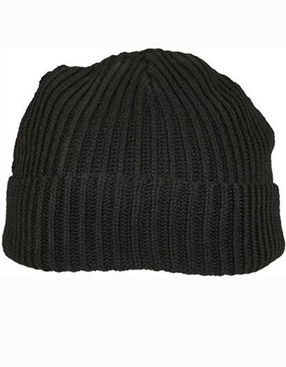 Recycled Yarn Fisherman Beanie - Black