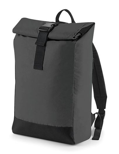 Reflective Roll-Top Backpack - Black Reflective