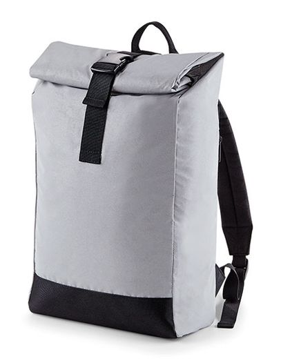 Reflective Roll-Top Backpack - Silver Reflective