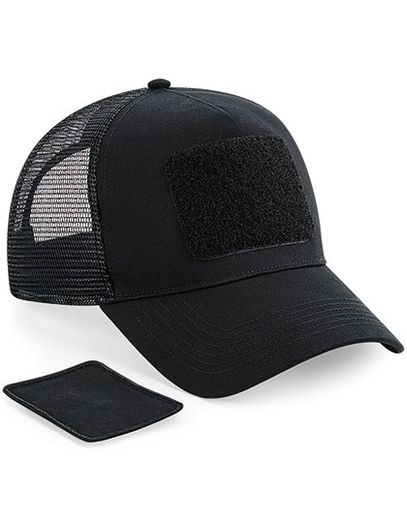 Removable Patch Snapback Trucker - Black