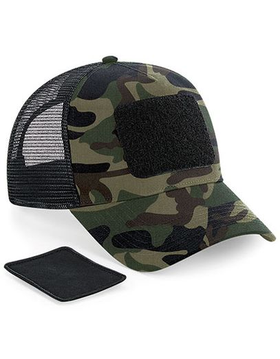 Removable Patch Snapback Trucker - Jungle Camo