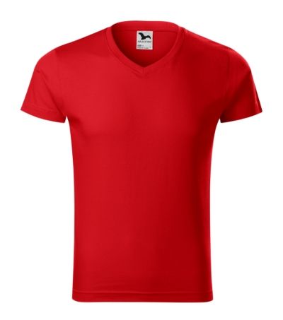 Slim Fit V-neck - Tričko pánske - červená