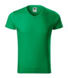 Slim Fit V-neck - Tričko pánske - trávová zelená