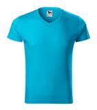 Slim Fit V-neck - Tričko pánske - tyrkysová