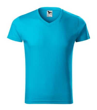 Slim Fit V-neck - Tričko pánske - tyrkysová