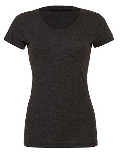 Triblend Crew Neck T-Shirt Woman - Charcoal-Black Triblend (Heather)