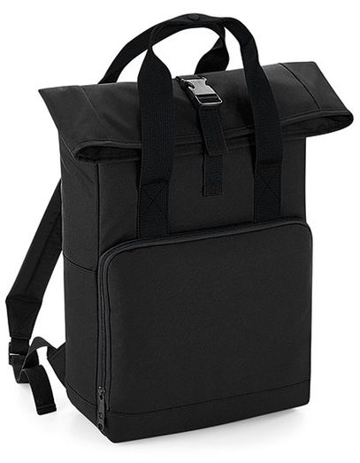 Twin Handle Roll-Top Backpack - Black