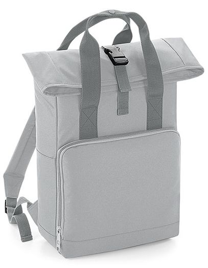 Twin Handle Roll-Top Backpack - Light Grey