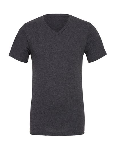 Unisex Heather CVC Short Sleeve V-Neck Tee - Dark Grey Heather