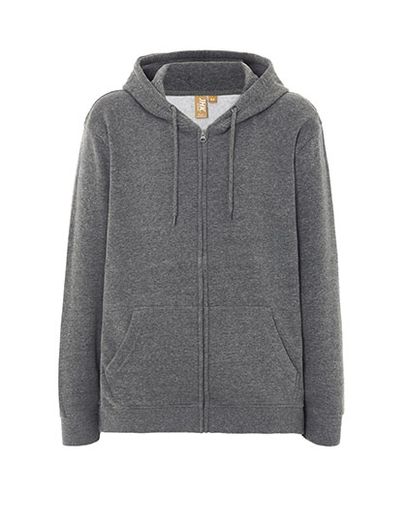 Unisex Hooded Full Zip Sweat Fuji - Dark Grey Melange