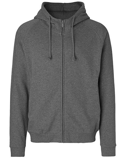 Unisex Hoodie With Hidden Zip - Dark Heather