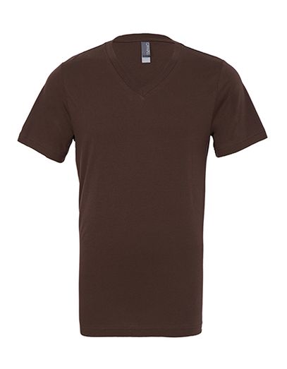 Unisex Jersey Short Sleeve V-Neck Tee - Brown