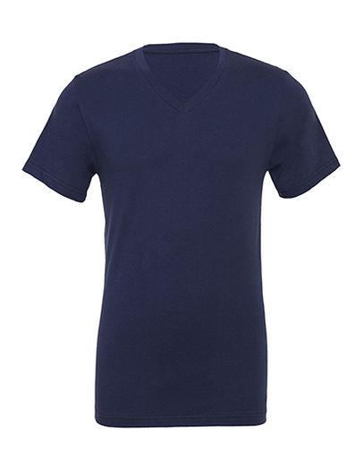 Unisex Jersey Short Sleeve V-Neck Tee - Navy