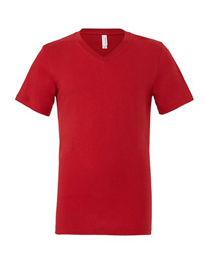 Unisex Jersey Short Sleeve V-Neck Tee - Red