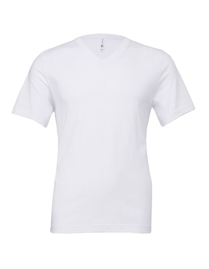 Unisex Jersey Short Sleeve V-Neck Tee - White