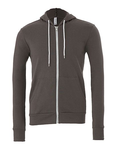 Unisex Poly-Cotton Fleece Full-Zip Hoodie - Asphalt (Solid)