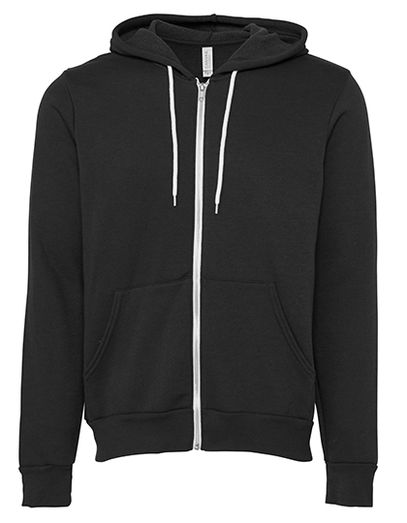 Unisex Poly-Cotton Fleece Full-Zip Hoodie - DTG Dark Grey