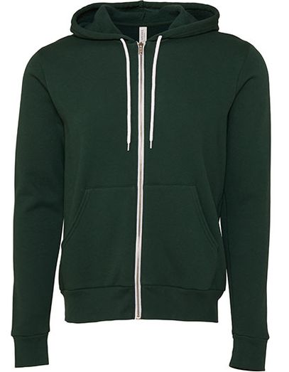 Unisex Poly-Cotton Fleece Full-Zip Hoodie - Forest