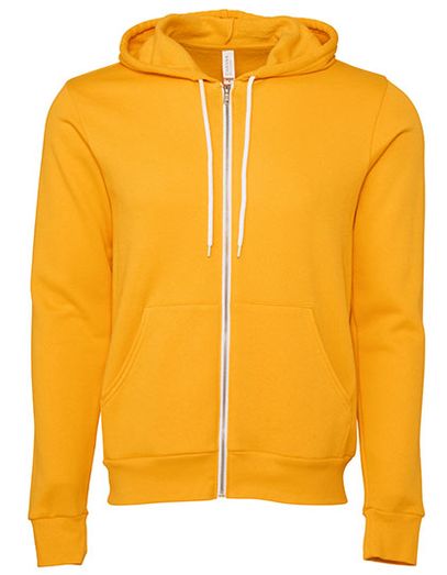 Unisex Poly-Cotton Fleece Full-Zip Hoodie - Gold