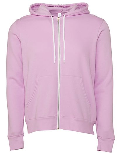 Unisex Poly-Cotton Fleece Full-Zip Hoodie - Lilac