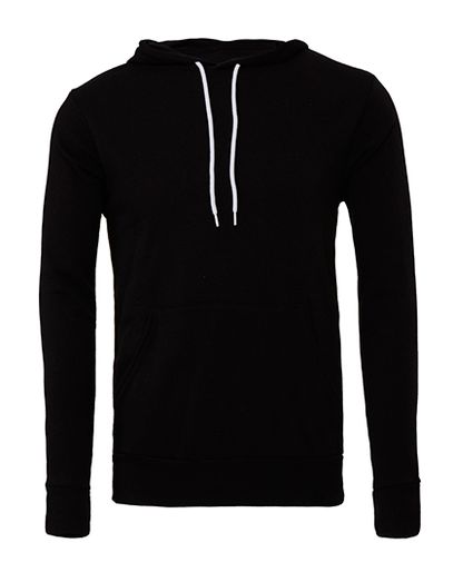 Unisex Poly-Cotton Fleece Pullover Hoodie - Black