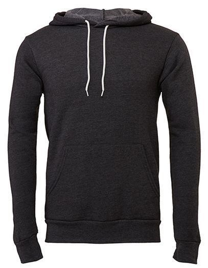 Unisex Poly-Cotton Fleece Pullover Hoodie - Dark Grey Heather