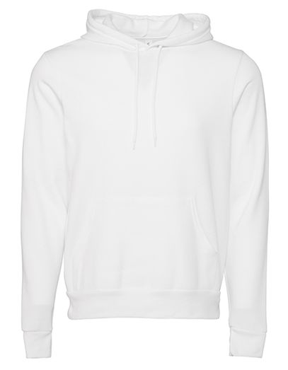 Unisex Poly-Cotton Fleece Pullover Hoodie - DTG White