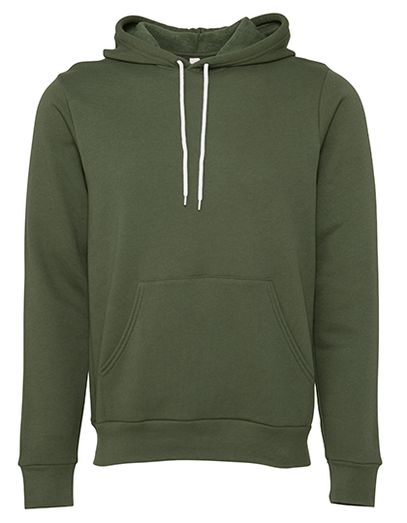 Unisex Poly-Cotton Fleece Pullover Hoodie - Military Green