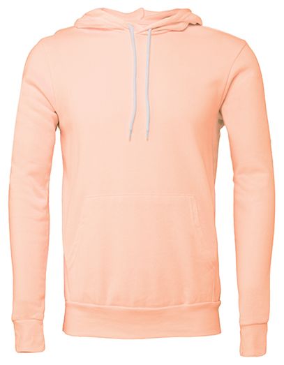 Unisex Poly-Cotton Fleece Pullover Hoodie - Peach