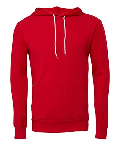 Unisex Poly-Cotton Fleece Pullover Hoodie - Red