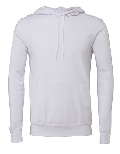 Unisex Poly-Cotton Fleece Pullover Hoodie - White