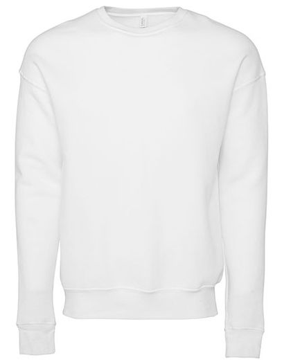 Unisex Sponge Fleece Drop Shoulder Sweatshirt - DTG White