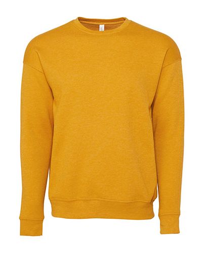 Unisex Sponge Fleece Drop Shoulder Sweatshirt - Heather Mustard