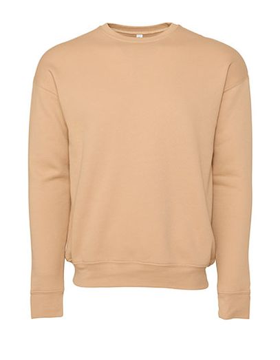 Unisex Sponge Fleece Drop Shoulder Sweatshirt - Heather Sand Dune