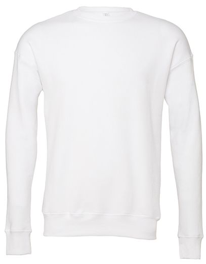 Unisex Sponge Fleece Drop Shoulder Sweatshirt - White