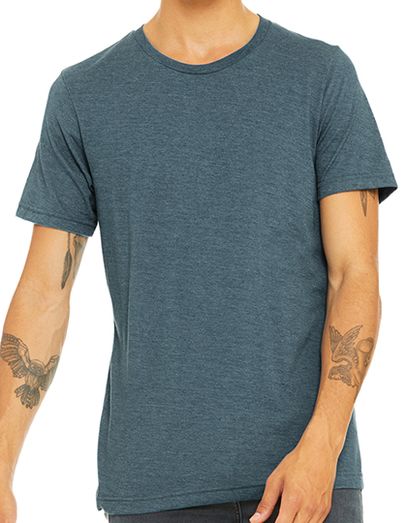 Unisex Triblend Crew Neck T-Shirt - Steel Blue Triblend (Heather)