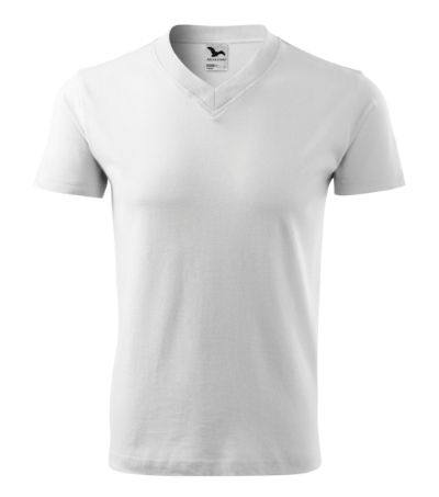 V-neck - Tričko unisex - biela