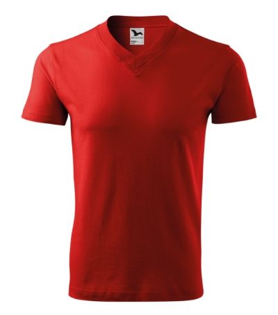 V-neck - Tričko unisex - červená