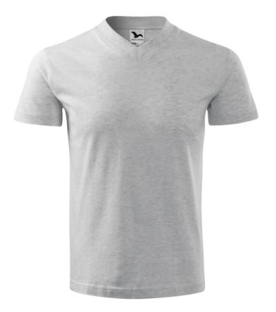 V-neck - Tričko unisex - svetlosivý melír