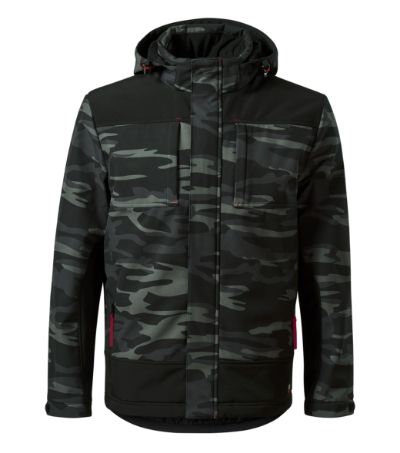 Vertex Camo - Zimná softshellová bunda pánska - camouflage dark gray