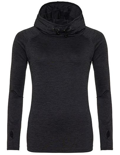 Women´s Cool Cowl Neck Top - Black Slate Melange