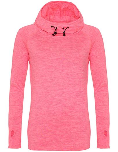 Women´s Cool Cowl Neck Top - Electric Pink Melange