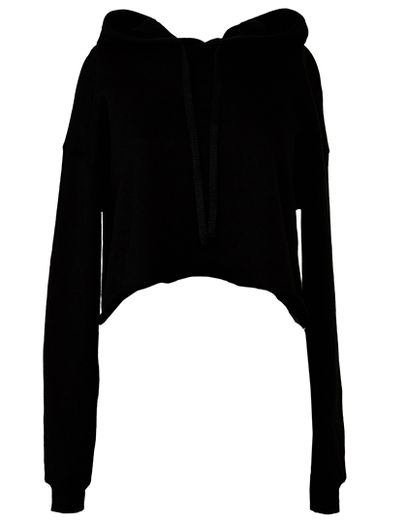 Women´s Cropped Fleece Hoodie - Black