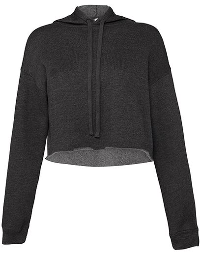 Women´s Cropped Fleece Hoodie - Dark Grey Heather