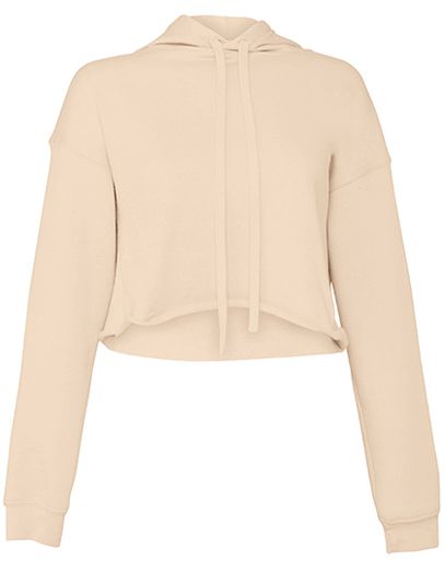 Women´s Cropped Fleece Hoodie - Heather Dust