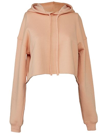 Women´s Cropped Fleece Hoodie - Peach