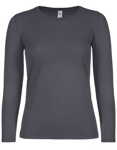 Women´s T-Shirt #E150 Long Sleeve - Dark Grey (Solid)