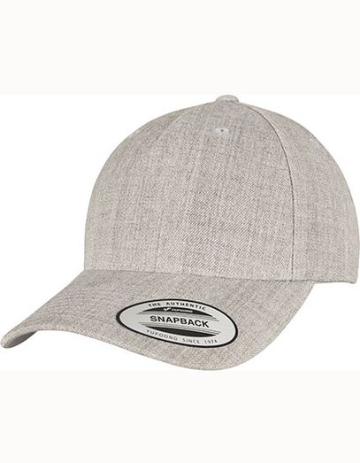 YP Classics 5 - Panel Premium Curved Visor Snapback Cap - Heather Grey