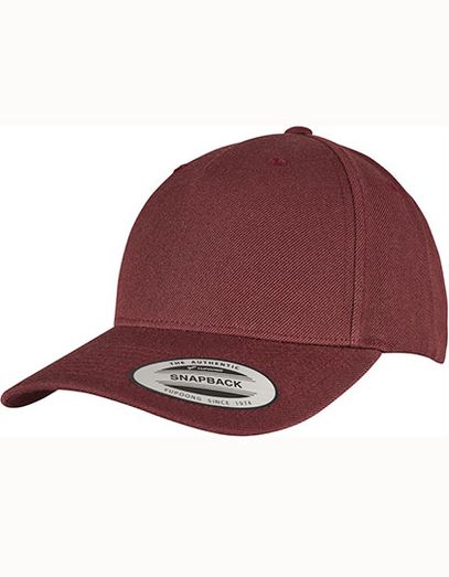 YP Classics 5 - Panel Premium Curved Visor Snapback Cap - Maroon