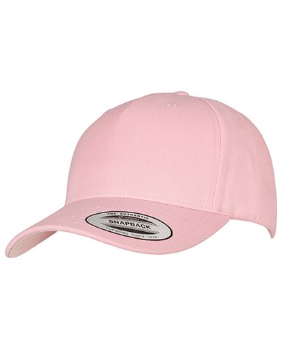 YP Classics 5 - Panel Premium Curved Visor Snapback Cap - Prism Pink